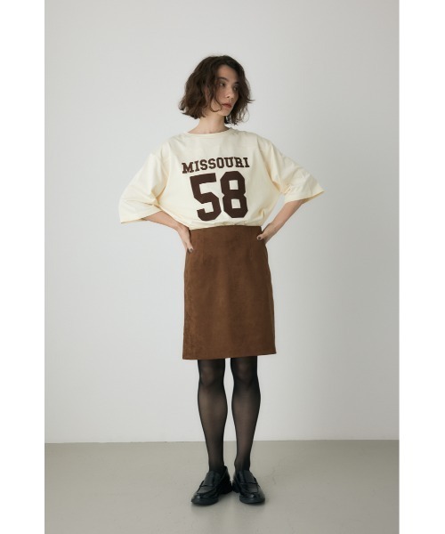 crie conforto（クリーコンフォルト）の「スエードライクミニスカート　冬服（スカート・レディース・ブラック/カーキ/キャメル・FREE）」の4枚目の写真