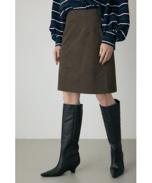 crie conforto（クリーコンフォルト）の「スエードライクミニスカート　冬服（スカート・レディース・ブラック/カーキ/キャメル・FREE）」の13枚目の写真