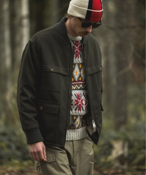 BEAMS PLUS（ビームスプラス）の「ウール エラスティック フィールダー ジャケット（ブルゾン・メンズ・グリーン・L/M/S/XL）」の3枚目の写真