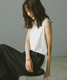 GLOBAL WORK | 快適裾ラウンドプルオーバーノースリーブ/577922(Tシャツ/カットソー)