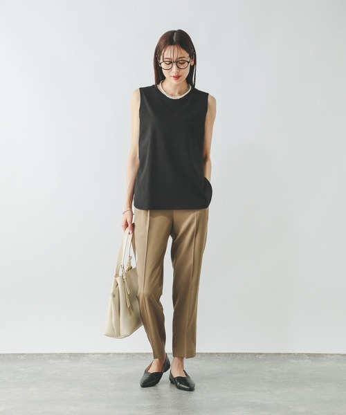 GLOBAL WORK（グローバルワーク）の「快適裾ラウンドプルオーバーノースリーブ/577922（Tシャツ/カットソー・レディース・ブラウン/ブラック/オフホワイト/ピンク・MEDIUM/LARGE）」の20枚目の写真