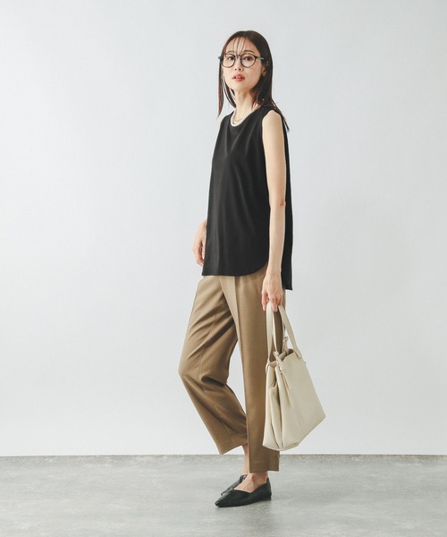 GLOBAL WORK（グローバルワーク）の「快適裾ラウンドプルオーバーノースリーブ/577922（Tシャツ/カットソー・レディース・ブラウン/ブラック/オフホワイト/ピンク・MEDIUM/LARGE）」の21枚目の写真