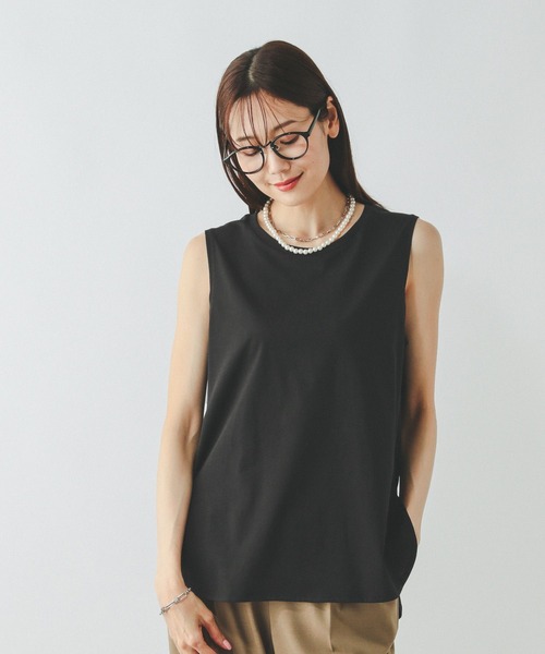 GLOBAL WORK（グローバルワーク）の「快適裾ラウンドプルオーバーノースリーブ/577922（Tシャツ/カットソー・レディース・ブラウン/ブラック/オフホワイト/ピンク・MEDIUM/LARGE）」の22枚目の写真