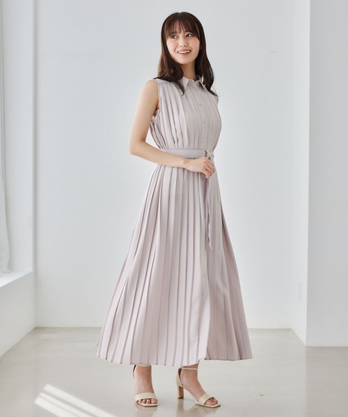 Andemiu(アンデミュウ)の「アソートプリーツワンピース577422(ワンピース・レディース・ネイビー/ブラウン/グレー/オフホワイト/ブラック・FREE)」の3枚目の写真