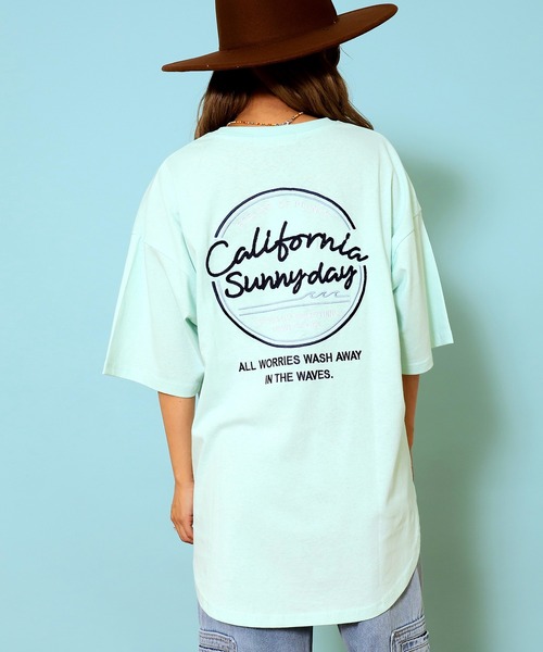 anap mimpi（アナップミンピ）の「サークルロゴ刺繍ビックTシャツ（Tシャツ/カットソー・レディース・オリーブ/オフホワイト/ダークグレー/ライトピンク・FREE）」の3枚目の写真