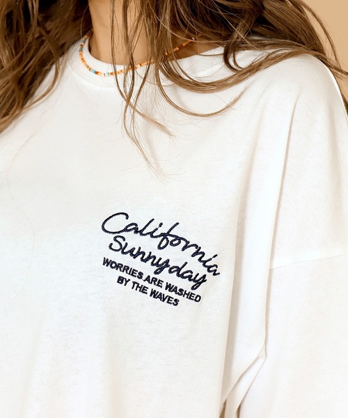 anap mimpi（アナップミンピ）の「サークルロゴ刺繍ビックTシャツ（Tシャツ/カットソー・レディース・オリーブ/オフホワイト/ダークグレー/ライトピンク・FREE）」の10枚目の写真