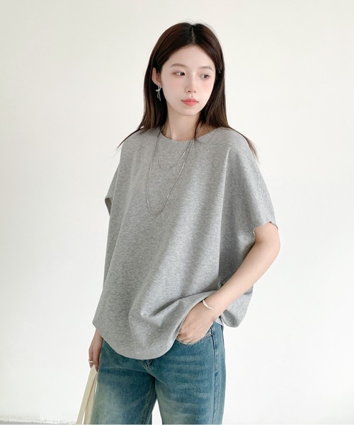 by LEGNA(バイレグナ)の「コクーン半袖トップス(Tシャツ/カットソー・レディース・ブラック/ダークグレー/アイボリー/杢グレー/グレー系その他/グレイッシュベージュ/ブラック系/グレー系/ベージュ系/アイボリー系/ブラウン系・FREE)」の12枚目の写真