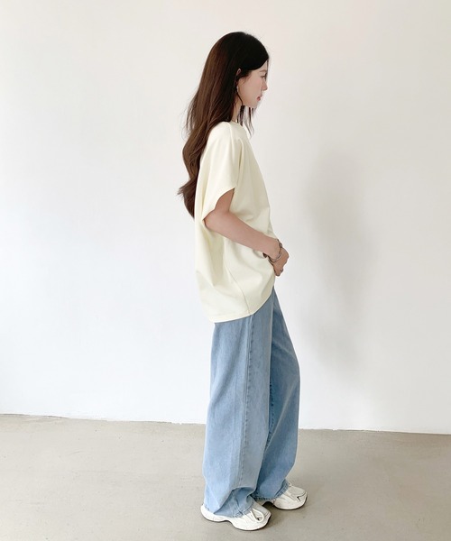 by LEGNA(バイレグナ)の「コクーン半袖トップス(Tシャツ/カットソー・レディース・ブラック/ダークグレー/アイボリー/杢グレー/グレー系その他/グレイッシュベージュ/ブラック系/グレー系/ベージュ系/アイボリー系/ブラウン系・FREE)」の20枚目の写真