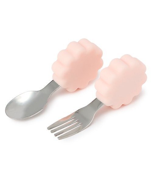 petit main（プティマイン）の「にぎりやすいシリコンカトラリーセット/L（カトラリー・キッズ・モカ/ライトピンク/ライトグリーン・F）」の3枚目の写真