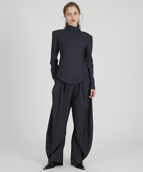 PRANK PROJECT（プランクプロジェクト）の「スーチングバックタイトップス / Suiting Back Tie Tops（シャツ/ブラウス・レディース・グレー/ブラック/ブラウン・FREE）」の5枚目の写真