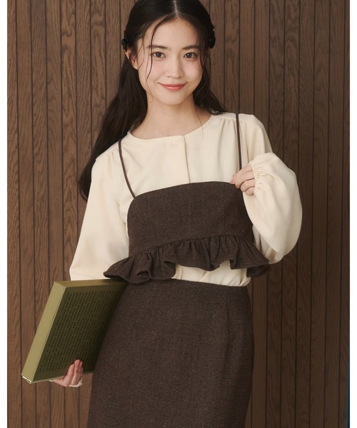 moi tytto（モイテュット）の「【セットアップ可能】フリルビスチェ（その他トップス・レディース・ダークブラウン/ブラウン・FREE）」の2枚目の写真
