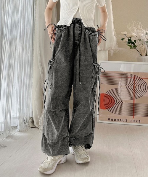 ONEP STAR(ワンピスター)の「ワイドシルエットカーゴパンツ(カーゴパンツ・レディース・サックスブルー/ブルー/グレー/ダークグレー・MEDIUM)」の5枚目の写真