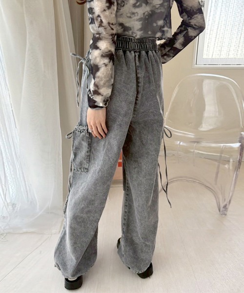 ONEP STAR(ワンピスター)の「ワイドシルエットカーゴパンツ(カーゴパンツ・レディース・サックスブルー/ブルー/グレー/ダークグレー・MEDIUM)」の10枚目の写真