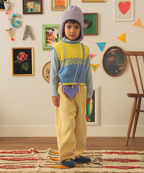 こども ビームス（コドモビームス）の「【別注】LOGAN Knitting Mills / ニット ベスト 2025FW（100～150cm）（ベスト・キッズ・ライム/イエロー・S(100-110cm)/M(120-130cm)/L(140-150cm)）」の10枚目の写真
