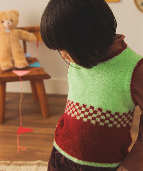 こども ビームス（コドモビームス）の「【別注】LOGAN Knitting Mills / ニット ベスト 2025FW（100～150cm）（ベスト・キッズ・ライム/イエロー・S(100-110cm)/M(120-130cm)/L(140-150cm)）」の18枚目の写真