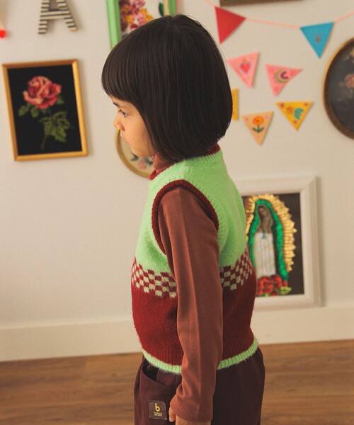 こども ビームス（コドモビームス）の「【別注】LOGAN Knitting Mills / ニット ベスト 2025FW（100～150cm）（ベスト・キッズ・ライム/イエロー・S(100-110cm)/M(120-130cm)/L(140-150cm)）」の13枚目の写真