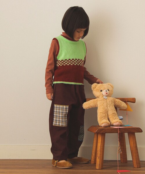 こども ビームス（コドモビームス）の「【別注】LOGAN Knitting Mills / ニット ベスト 2025FW（100～150cm）（ベスト・キッズ・ライム/イエロー・S(100-110cm)/M(120-130cm)/L(140-150cm)）」の4枚目の写真