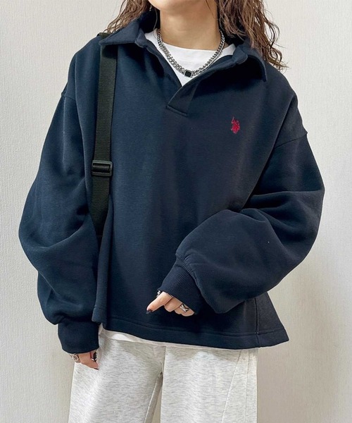 セール】GeeRA別注【U.S.POLO ASSN.】あったか裏起毛♪襟付きオーバー