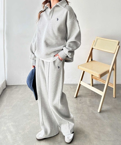U.S. POLO ASSN.(ユーエスポロアッスン)の「GeeRA別注【U.S.POLO ASSN.】あったか裏起毛♪襟付きオーバーサイズスウェット(スウェット・レディース・ネイビー/杢グレー・MEDIUM/LARGE/X-LARGE)」の15枚目の写真