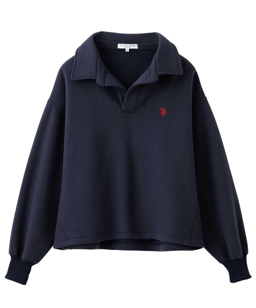 U.S. POLO ASSN.(ユーエスポロアッスン)の「GeeRA別注【U.S.POLO ASSN.】あったか裏起毛♪襟付きオーバーサイズスウェット(スウェット・レディース・ネイビー/杢グレー・MEDIUM/LARGE/X-LARGE)」の22枚目の写真