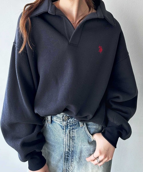 セール】GeeRA別注【U.S.POLO ASSN.】あったか裏起毛♪襟付きオーバー