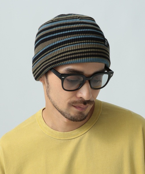 BAYFLOW（ベイフロー）の「マルチボーダーワッチ（ニットキャップ/ビーニー・メンズ・ブラウン/グリーン/ブラック・FREE）」の2枚目の写真