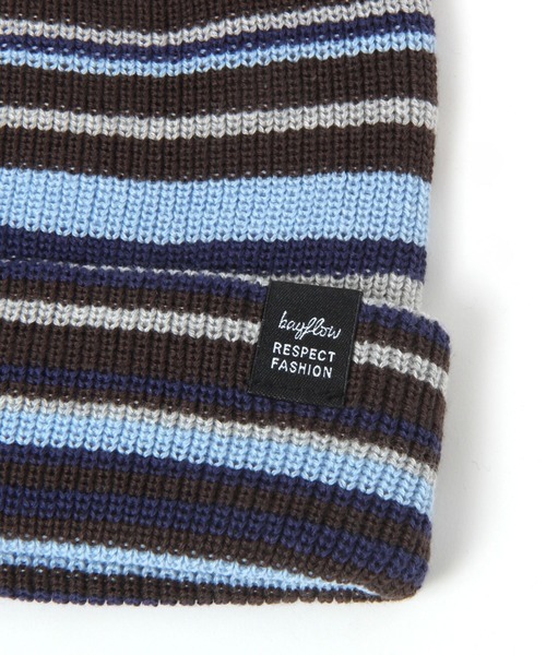 BAYFLOW（ベイフロー）の「マルチボーダーワッチ（ニットキャップ/ビーニー・メンズ・グリーン/ブラウン・FREE）」の15枚目の写真