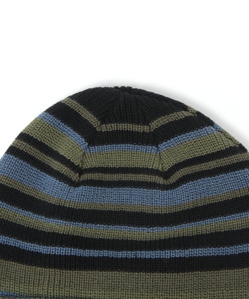 BAYFLOW（ベイフロー）の「マルチボーダーワッチ（ニットキャップ/ビーニー・メンズ・グリーン/ブラウン・FREE）」の5枚目の写真