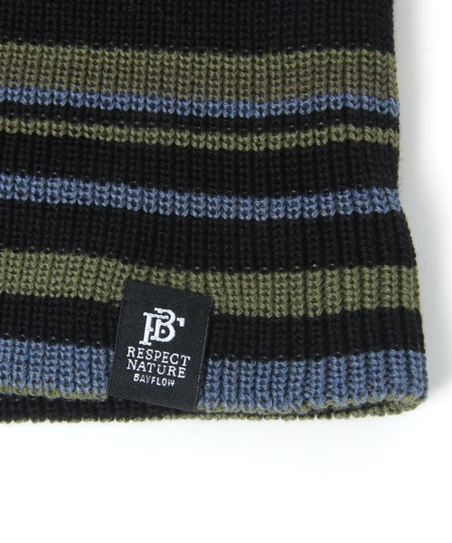 BAYFLOW（ベイフロー）の「マルチボーダーワッチ（ニットキャップ/ビーニー・メンズ・グリーン/ブラウン・FREE）」の6枚目の写真
