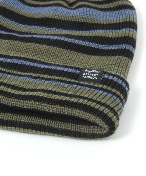BAYFLOW（ベイフロー）の「マルチボーダーワッチ（ニットキャップ/ビーニー・メンズ・グリーン/ブラウン・FREE）」の7枚目の写真