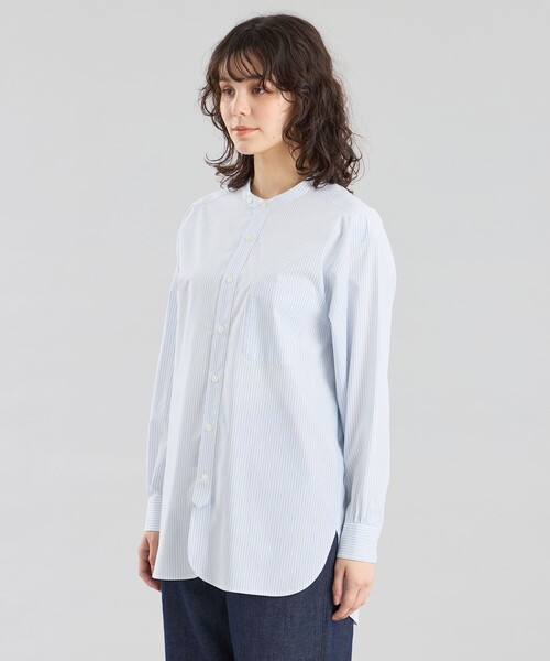 MACKINTOSH PHILOSOPHY(マッキントッシュ フィロソフィー)の「GREY LABEL ストライプバンドカラーシャツ(シャツ/ブラウス・レディース・ブルー系その他3/イエロー・2/6)」の5枚目の写真