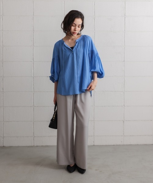 Bou Jeloud（ブージュルード）の「シャイニーリラックスパンツ（その他パンツ・レディース・ブラック/グレー/ホワイト系その他・FREE）」の4枚目の写真