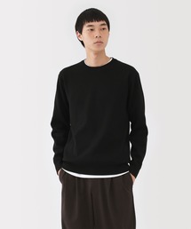 紳士 洗えるミラノリブ編みクルーネックセーター