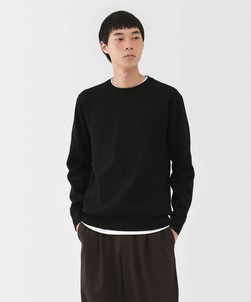 紳士 洗えるミラノリブ編みクルーネックセーター（ニット/セーター