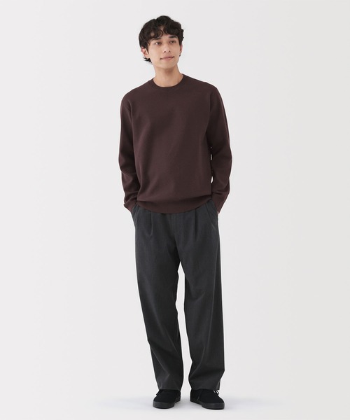 無印良品（ムジルシリョウヒン）の「紳士　洗えるミラノリブ編みクルーネックセーター（ニット/セーター・メンズ・ダークグレー/オートミール/ブラック/ダークパープル・S/M/L/XL）」の9枚目の写真