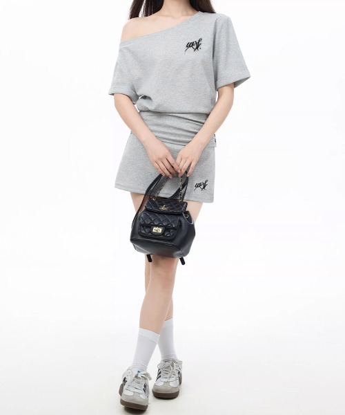 Miniministore(ミニミニストア)の「ガーリーセットアップ ワンオフショルダー(セットアップ・レディース・グレー・L/XL/M)」の14枚目の写真