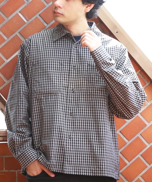 ８(eight)（エイト）の「L/S小格子チェックショートレングスシャツ（シャツ/ブラウス・メンズ・ベージュ/ブラウン/ブラック・MEDIUM/LARGE）」の19枚目の写真