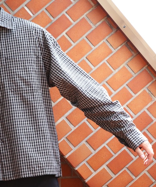 ８(eight)（エイト）の「L/S小格子チェックショートレングスシャツ（シャツ/ブラウス・メンズ・ベージュ/ブラウン/ブラック・MEDIUM/LARGE）」の7枚目の写真