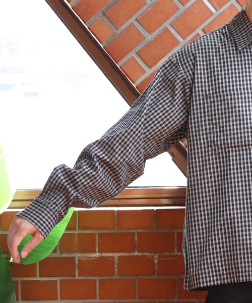 ８(eight)（エイト）の「L/S小格子チェックショートレングスシャツ（シャツ/ブラウス・メンズ・ベージュ/ブラウン/ブラック・MEDIUM/LARGE）」の8枚目の写真