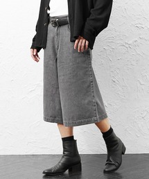 【MinoriTY】さら薄生地クロップドワイドバルーンデニムパンツ
