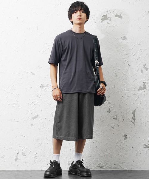 MinoriTY(マイノリティ)の「【MinoriTY】さら薄生地クロップドワイドバルーンデニムパンツ(デニムパンツ・メンズ・ライトブラック/ライトブルー・S/L/M)」の4枚目の写真