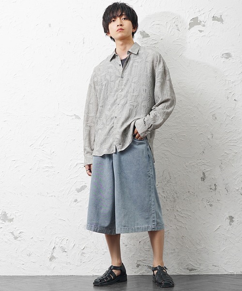 MinoriTY(マイノリティ)の「【MinoriTY】さら薄生地クロップドワイドバルーンデニムパンツ(デニムパンツ・メンズ・ライトブラック/ライトブルー・S/L/M)」の12枚目の写真