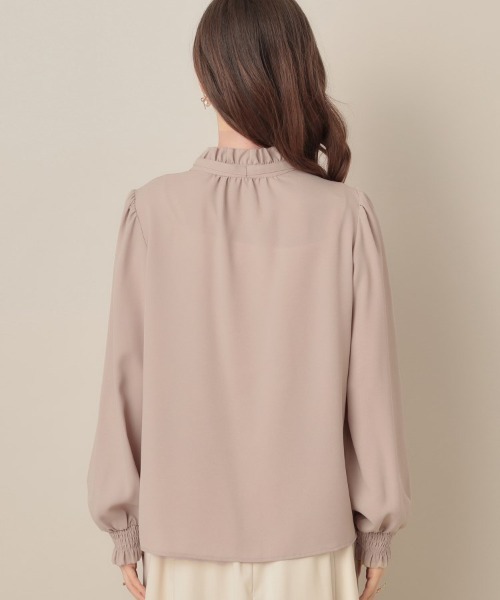 couture brooch（クチュールブローチ）の「【フェミニン・通勤】タイ付きピコフリルブラウス（シャツ/ブラウス・レディース・アイボリー/グレー/サンドベージュ・36/38/40/42）」の6枚目の写真