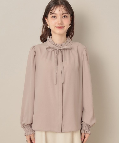 couture brooch（クチュールブローチ）の「【フェミニン・通勤】タイ付きピコフリルブラウス（シャツ/ブラウス・レディース・アイボリー/グレー/サンドベージュ・36/38/40/42）」の10枚目の写真