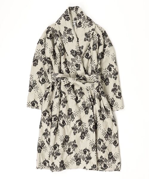 my beautiful landlet(マイビューティフルランドレット)の「【my beautiful landlet】 ORIGINAL FLOWER JACQUARD LONG COAT(その他アウター・メンズ・ベージュ/ブラック・1/0)」の8枚目の写真