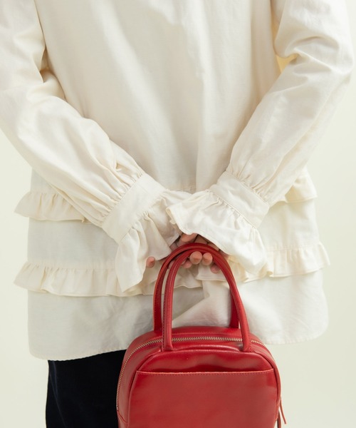 Dot＆Stripes CHILD WOMAN（ドットアンドストライプス　チャイルドウーマン）の「ライトバックサテン フリルティアードブラウス（シャツ/ブラウス・レディース・カーキ/アイボリー・FREE）」の21枚目の写真