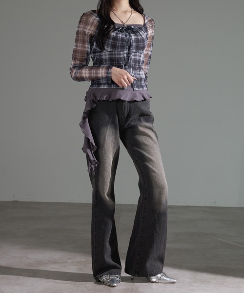 apres jour mignon(アプレジュールミニョン)の「チェックプルオーバーSET【ZOZOTOWN限定アイテム】(Tシャツ/カットソー・レディース・ネイビー/ボルドー/チャコールグレー・X-LARGE/フリー)」の7枚目の写真