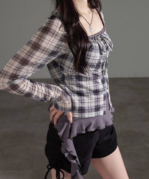 apres jour mignon(アプレジュールミニョン)の「チェックプルオーバーSET【ZOZOTOWN限定アイテム】(Tシャツ/カットソー・レディース・ネイビー/ボルドー/チャコールグレー・X-LARGE/フリー)」の11枚目の写真