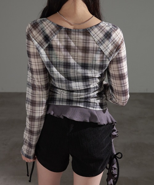 apres jour mignon(アプレジュールミニョン)の「チェックプルオーバーSET【ZOZOTOWN限定アイテム】(Tシャツ/カットソー・レディース・ネイビー/ボルドー/チャコールグレー・X-LARGE/フリー)」の13枚目の写真