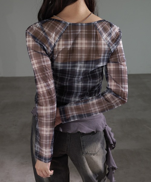 apres jour mignon(アプレジュールミニョン)の「チェックプルオーバーSET【ZOZOTOWN限定アイテム】(Tシャツ/カットソー・レディース・ネイビー/ボルドー/チャコールグレー・X-LARGE/フリー)」の19枚目の写真